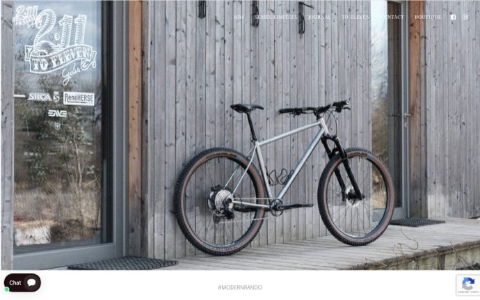 Page d'accueil du site vitrine de 2-11 Cycles, fabricant artisanal de vélos en acier
