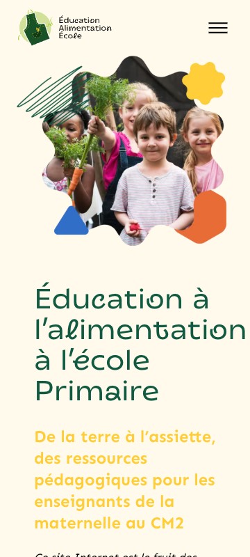 Version mobile du site Éducation Alimentation École